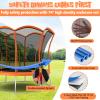 Giantex 8 FT 10 FT Trampoline, ASTM Certified Recreational Trampolines with Net, Galvanized Steel Frame, Indoor Outdoor Backyard Unique Flower Shape Trampoline for Kids Adults (Orange, 10 Ft) view 2