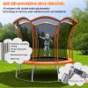 Giantex 8 FT 10 FT Trampoline, ASTM Certified Recreational Trampolines with Net, Galvanized Steel Frame, Indoor Outdoor Backyard Unique Flower Shape Trampoline for Kids Adults (Orange, 10 Ft) view 4