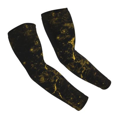 Woyaba Beautiful marble black and gold marble printed arm sleeves,farslemers defense gardening sleeves sun protection compression arm sleeves for men,women or teenager