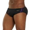 Sporti Mens Hydrolast Splice Swim Briefs - Athletic Swimsuit Training for Swimmers - Competition Pool Training Swim Briefs for Men - Black/Bright Purple - 28 view 1