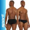 Sporti Mens Hydrolast Splice Swim Briefs - Athletic Swimsuit Training for Swimmers - Competition Pool Training Swim Briefs for Men - Black/Bright Purple - 28 view 2