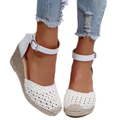 ZBYY Women's Closed Toe Buckle Ankle Strap Slingback Espadrilles Wedge Sandals Dressy Platform Wedge Sandals
