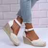 ZBYY Women's Closed Toe Buckle Ankle Strap Slingback Espadrilles Wedge Sandals Dressy Platform Wedge Sandals view 2