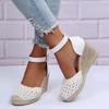 ZBYY Women's Closed Toe Buckle Ankle Strap Slingback Espadrilles Wedge Sandals Dressy Platform Wedge Sandals view 3