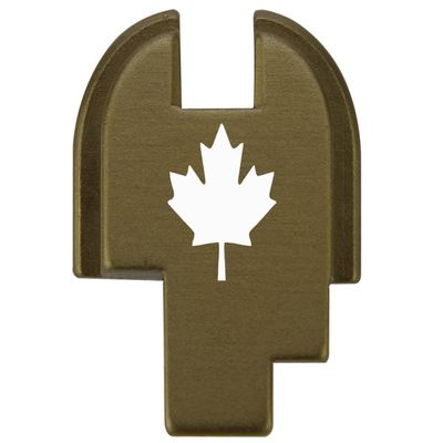 NDZ Performance Slide Cover Back Plate for Springfield Hellcat, Hellcat Pro & Comp  Black Laser Engraved Anodized Aluminum  USA Made  Canadian Maple Leaf