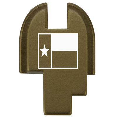 NDZ Performance Slide Cover Back Plate for Springfield Hellcat, Hellcat Pro & Comp  Black Laser Engraved Anodized Aluminum  USA Made  Texas State Flag
