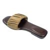 Roxoni Womens Ruched Fabric Slide Sandals Open Toe Flat Sandals with Heel Cushion view 2
