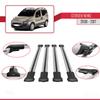apline Compatible with Citroen Nemo 3 (225) 2008-2017 Fly Model Car Roof Rack Cross Bar Grey Aluminium 4 Bars view 4