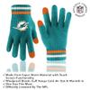 Ultra Game NFL Official Adults Super Soft Winter Beanie Knit Hat with Extra Warm Touch Screen Gloves, Miami Dolphins, Team Color, 1SIZE view 3
