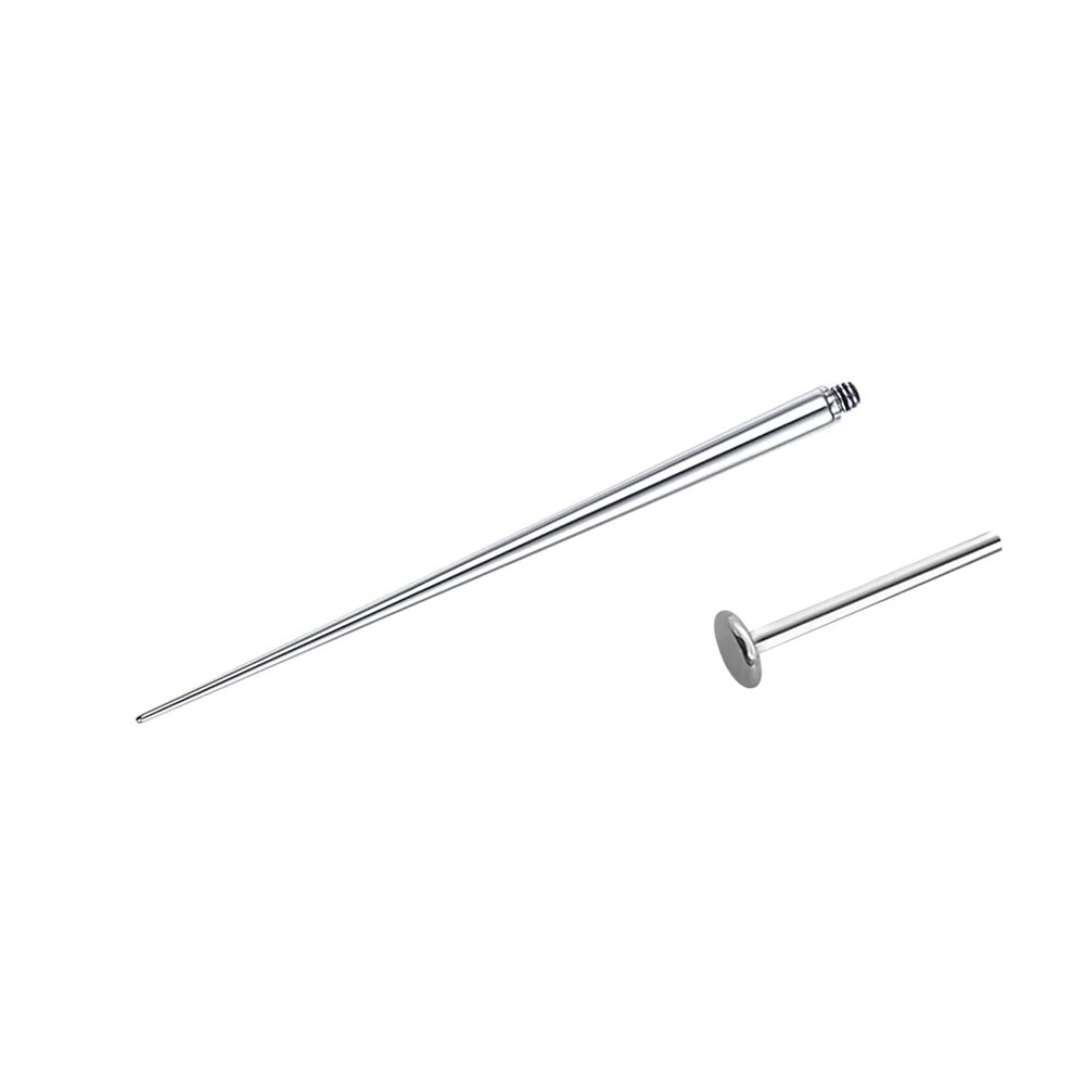 Satix 18G Press Fit Internal Threaded Push Pop Insertion Pin Taper for Labret Lip Monroe Tragus Earring Stud Piercing Push in Stretching Kit Assistant Tool