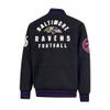 Ultra Game NFL Official Adults Classic Varsity Coaches Jacket Coat - Unisex, Baltimore Ravens, Team Color, Medium view 3