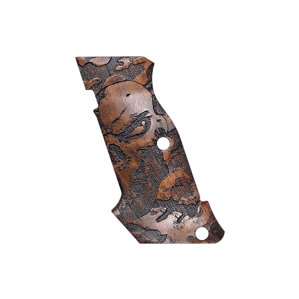 Tactical Mak Grips CZ Shadow 2 Shot Grip Black Gun Grips Natural Wood Grip 3D Texture with German Silver Carving Perfect for Your Holster Weapon Speed and Accuracy and Design (SH 2-Shot V7)