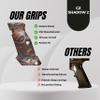 Tactical Mak Grips CZ Shadow 2 Shot Grip Black Gun Grips Natural Wood Grip 3D Texture with German Silver Carving Perfect for Your Holster Weapon Speed and Accuracy and Design (SH 2-Shot V7) view 4