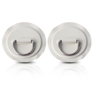 RiToEasysports 2Pcs D Rings Patch,PVC D Rings Pad with Stainless Steel Fixed Buckle for Inflatable Boat, Raft, Dinghy, Kayak, Canoe (Gray)