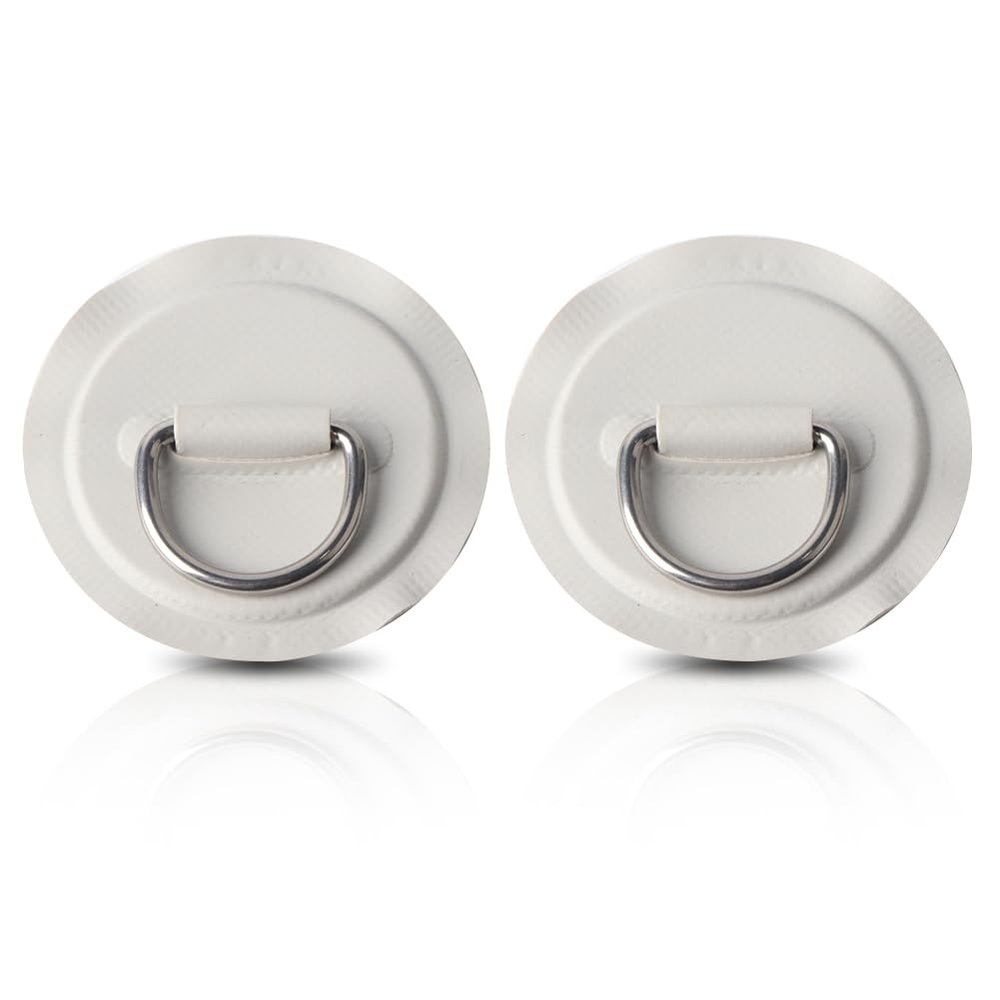 RiToEasysports 2Pcs D Rings Patch,PVC D Rings Pad with Stainless Steel Fixed Buckle for Inflatable Boat, Raft, Dinghy, Kayak, Canoe (Gray)
