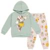 Disney Minnie Mouse Little Girls Fleece Pullover Hoodie and Pants Outfit Set Green/White 6 view 1