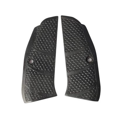 Tactical Mak Grips CZ Shadow 2 Grip Black Gun Grips Natural Wood Grip 3D Texture with German Silver Carving Perfect for Your Holster Weapon Speed and Accuracy and Design (SH2 V1)