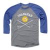 500 LEVEL Brendan Shanahan 3/4 Sleeve T-Shirt (Baseball Tee, XXX-Large, Royal/Heather Gray) - Brendan Shanahan St. Louis 19 Sticks WHT view 1
