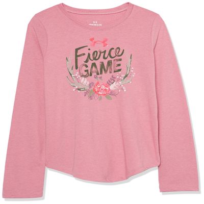 Under Armour Girls' Long Sleeve Performance Graphic Tee, Outdoor Collection, Fizz Pink, YXL
