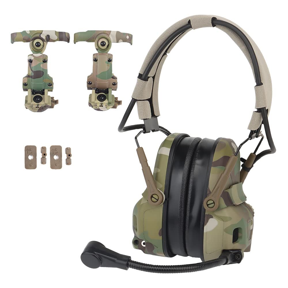 WoSporT 2 in 1 GEN 6 Noise Reduction Headset, Hunting Pickup Earmuff for OPS Core ARC and Wendy Helmet Headphone Mounted