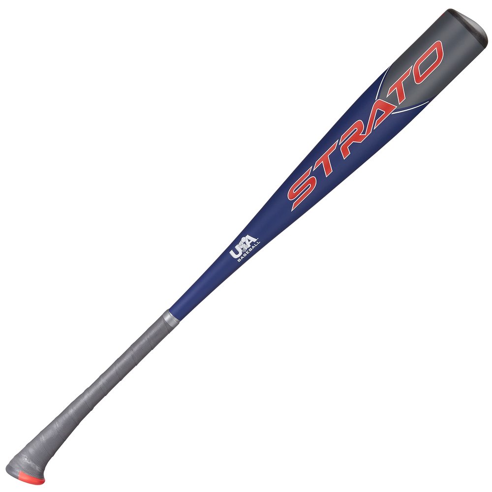 Axe Bat 2023 Strato (-10, 2-5/8") USA Baseball Bat, 1-Piece Alloy, Blue/Grey/Red (30" / 20 oz.)