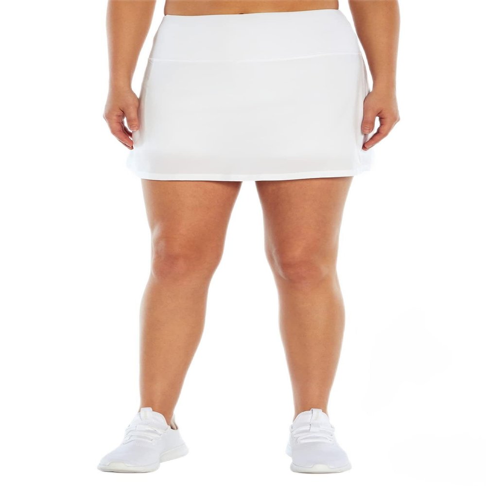 Marika Women's Standard Gracie High Rise Pocket Skort, White, Large