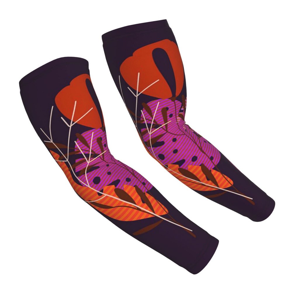 Woyaba Bohemian beautiful plant leaves twig boho arm sleeves,farslemers defense gardening sleeves sun protection compression arm sleeves for men,women or teenager