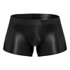 ACSUSS Men Glossy Oily Seamless Tight Shorts Workout Compression Sport Bottoms Swim Trunks Swimwear Black X-Large