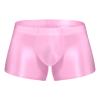 ACSUSS Men Glossy Oily Seamless Tight Shorts Workout Compression Sport Bottoms Swim Trunks Swimwear Pink XX-Large view 1