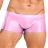 ACSUSS Men Glossy Oily Seamless Tight Shorts Workout Compression Sport Bottoms Swim Trunks Swimwear Pink XX-Large view 2
