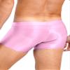 ACSUSS Men Glossy Oily Seamless Tight Shorts Workout Compression Sport Bottoms Swim Trunks Swimwear Pink XX-Large view 3