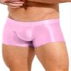 ACSUSS Men Glossy Oily Seamless Tight Shorts Workout Compression Sport Bottoms Swim Trunks Swimwear Pink XX-Large view 4