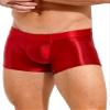 ACSUSS Men Glossy Oily Seamless Tight Shorts Workout Compression Sport Bottoms Swim Trunks Swimwear Burgundy X-Large view 3