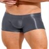 ACSUSS Men Glossy Oily Seamless Tight Shorts Workout Compression Sport Bottoms Swim Trunks Swimwear Dark Grey Medium view 3