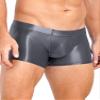 ACSUSS Men Glossy Oily Seamless Tight Shorts Workout Compression Sport Bottoms Swim Trunks Swimwear Dark Grey Medium view 4