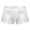 ACSUSS Men Glossy Oily Seamless Tight Shorts Workout Compression Sport Bottoms Swim Trunks Swimwear White Medium