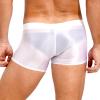 ACSUSS Men Glossy Oily Seamless Tight Shorts Workout Compression Sport Bottoms Swim Trunks Swimwear White Medium view 4