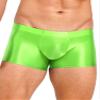 ACSUSS Men Glossy Oily Seamless Tight Shorts Workout Compression Sport Bottoms Swim Trunks Swimwear Fluorescent Green Large view 2
