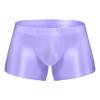 ACSUSS Men Glossy Oily Seamless Tight Shorts Workout Compression Sport Bottoms Swim Trunks Swimwear Light Purple XX-Large view 1