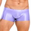 ACSUSS Men Glossy Oily Seamless Tight Shorts Workout Compression Sport Bottoms Swim Trunks Swimwear Light Purple XX-Large view 2