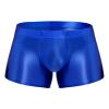 ACSUSS Men Glossy Oily Seamless Tight Shorts Workout Compression Sport Bottoms Swim Trunks Swimwear Blue Large view 1