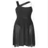 LiiYii Women's Chiffon Lyrical Dance Leotard Dress Contemporary Dance Costumes Dress BlackTypeA Large view 3
