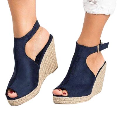 Wedge Sandals for Women Summer Dressy Open Toe Ankle Strap Platform Sandals Women Chunky Heel Outdoor Hollow Out Casual Orthopedic Sandals Comfortable Walking Shoes