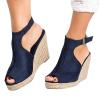 Wedge Sandals for Women Summer Dressy Open Toe Ankle Strap Platform Sandals Women Chunky Heel Outdoor Hollow Out Casual Orthopedic Sandals Comfortable Walking Shoes view 1