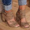 Wedge Sandals for Women Summer Dressy Open Toe Ankle Strap Platform Sandals Women Chunky Heel Outdoor Hollow Out Casual Orthopedic Sandals Comfortable Walking Shoes view 1