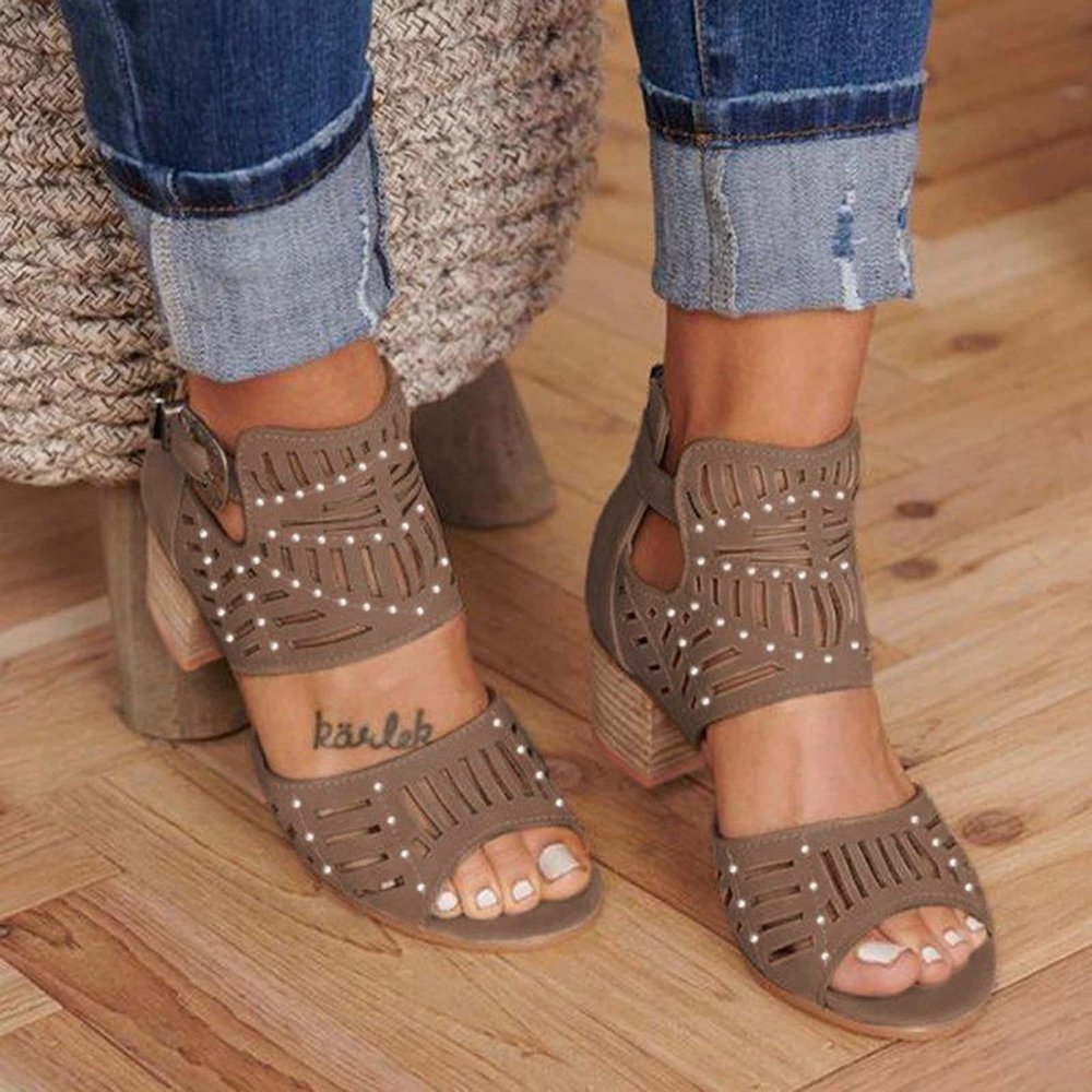 Wedge Sandals for Women Summer Dressy Open Toe Ankle Strap Platform Sandals Women Chunky Heel Outdoor Hollow Out Casual Orthopedic Sandals Comfortable Walking Shoes
