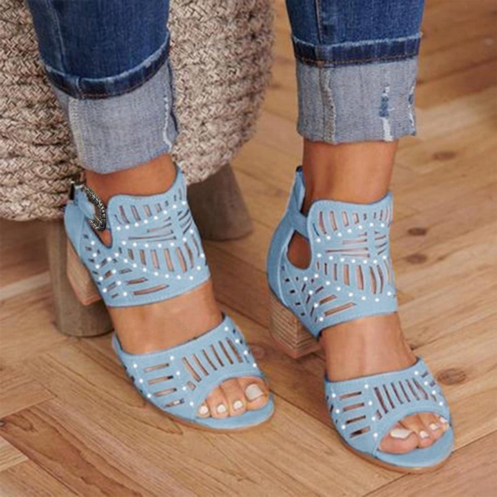 Wedge Sandals for Women Summer Dressy Open Toe Ankle Strap Platform Sandals Women Chunky Heel Outdoor Hollow Out Casual Orthopedic Sandals Comfortable Walking Shoes