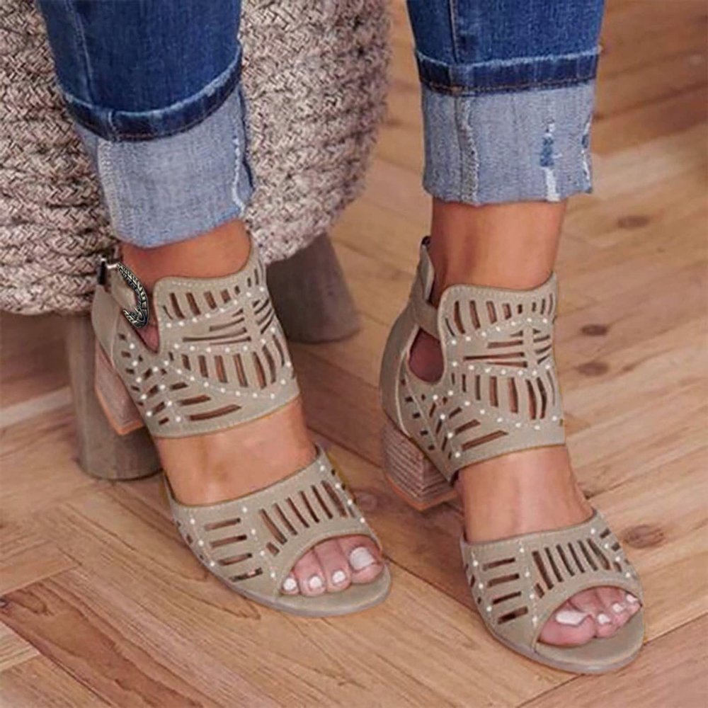 Wedge Sandals for Women Summer Dressy Open Toe Ankle Strap Platform Sandals Women Chunky Heel Outdoor Hollow Out Casual Orthopedic Sandals Comfortable Walking Shoes