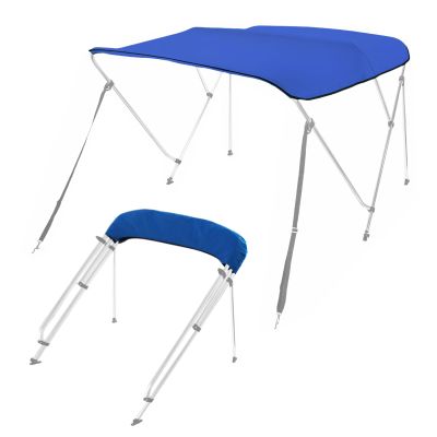 3 Bow Bimini Top Boat Cover with Canopy Storage - Waterproof 600D Oxford Boat Canopy, Sun Shade & Snow Rain Dust Protection, 79"-90" W, 1 Pc