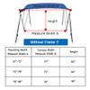 3 Bow Bimini Top Boat Cover with Canopy Storage - Waterproof 600D Oxford Boat Canopy, Sun Shade & Snow Rain Dust Protection, 79"-90" W, 1 Pc view 2